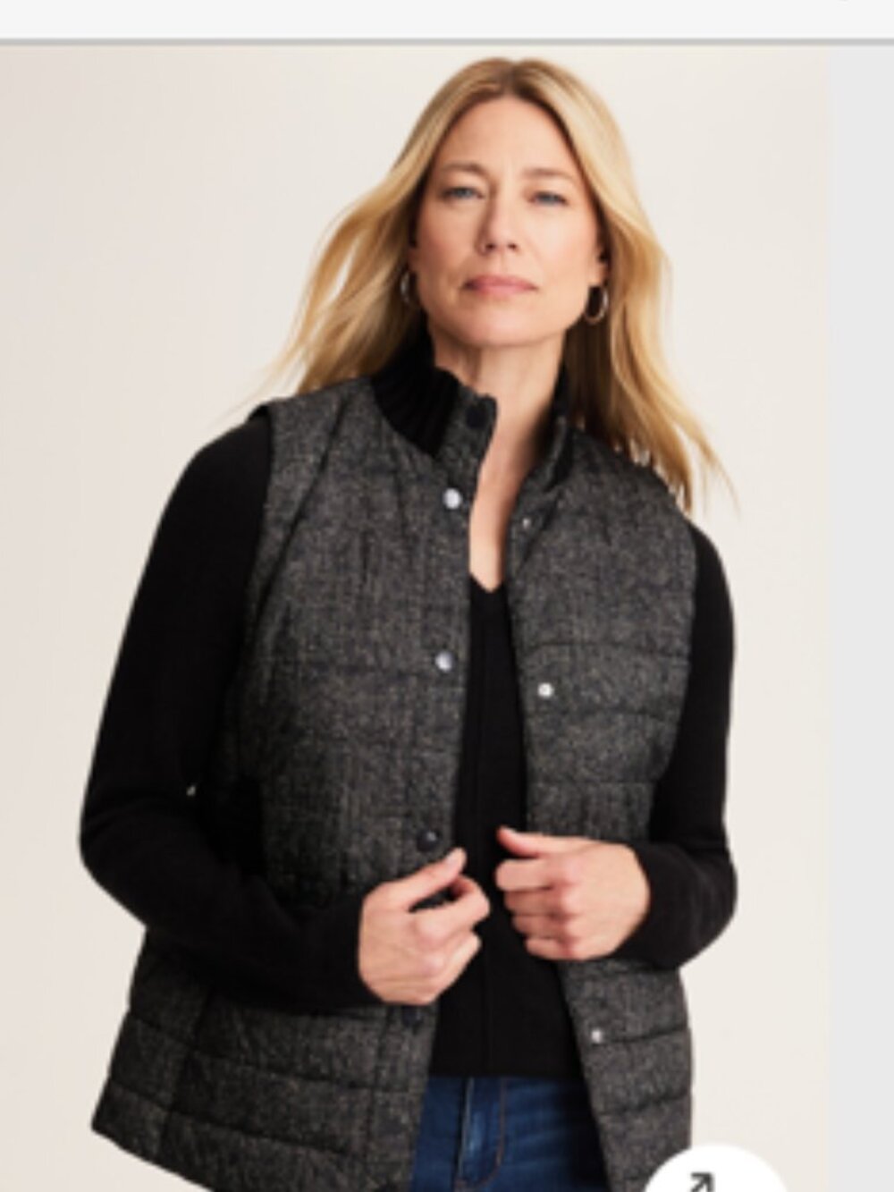 NWT Mixed Media Puffer Vest